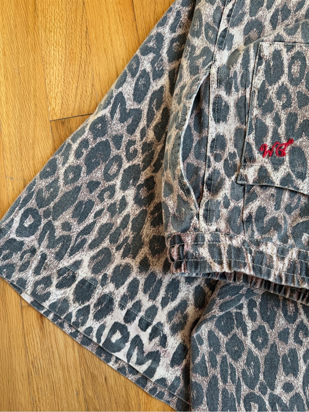 *Damson Madder* Leopard Print Denim Midi Skirt - Picture 8 of 12